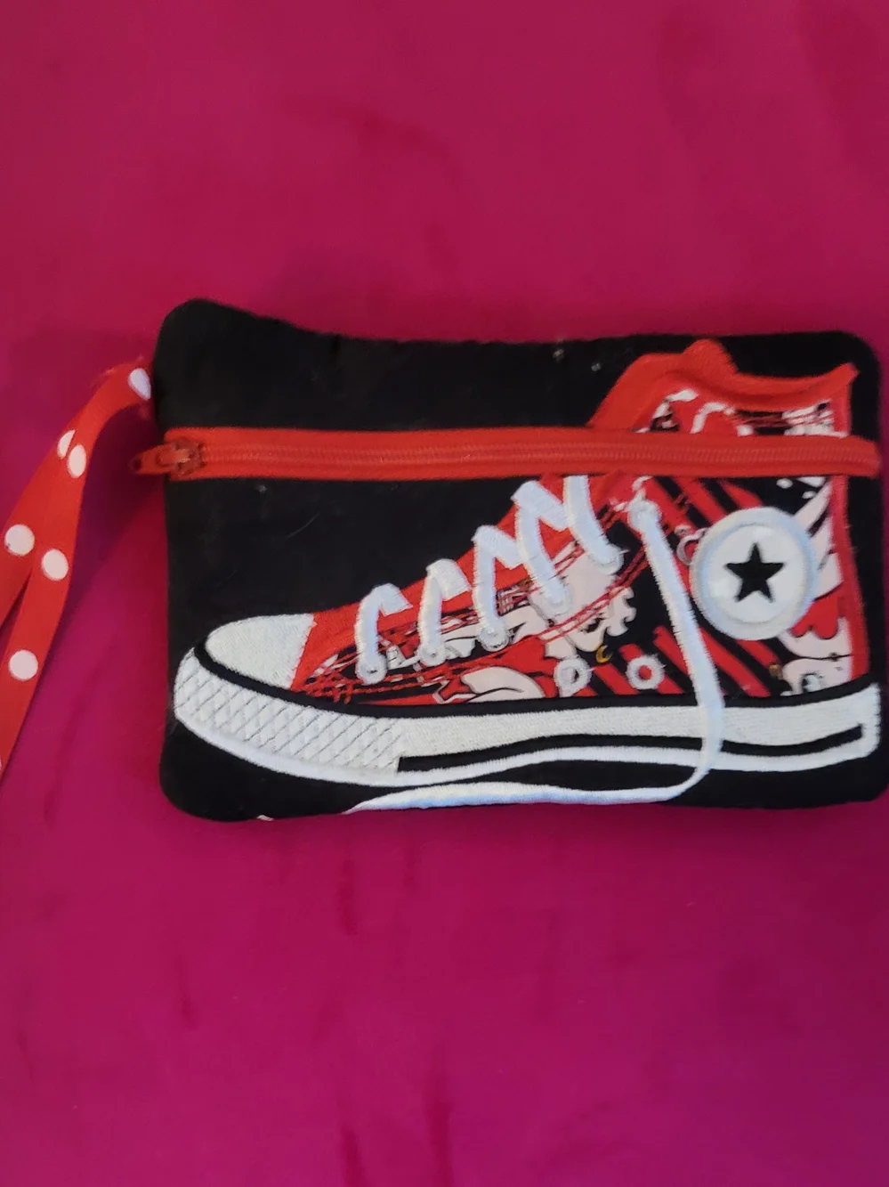 Red Sneaker Wristlet Pouch - Casual Accessory
